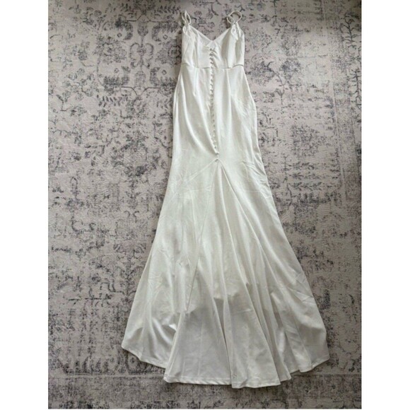 Lulus Feeling of Forever White Sleeveless Mermaid Maxi Wedding Dress NWT Medium - Picture 4 of 8